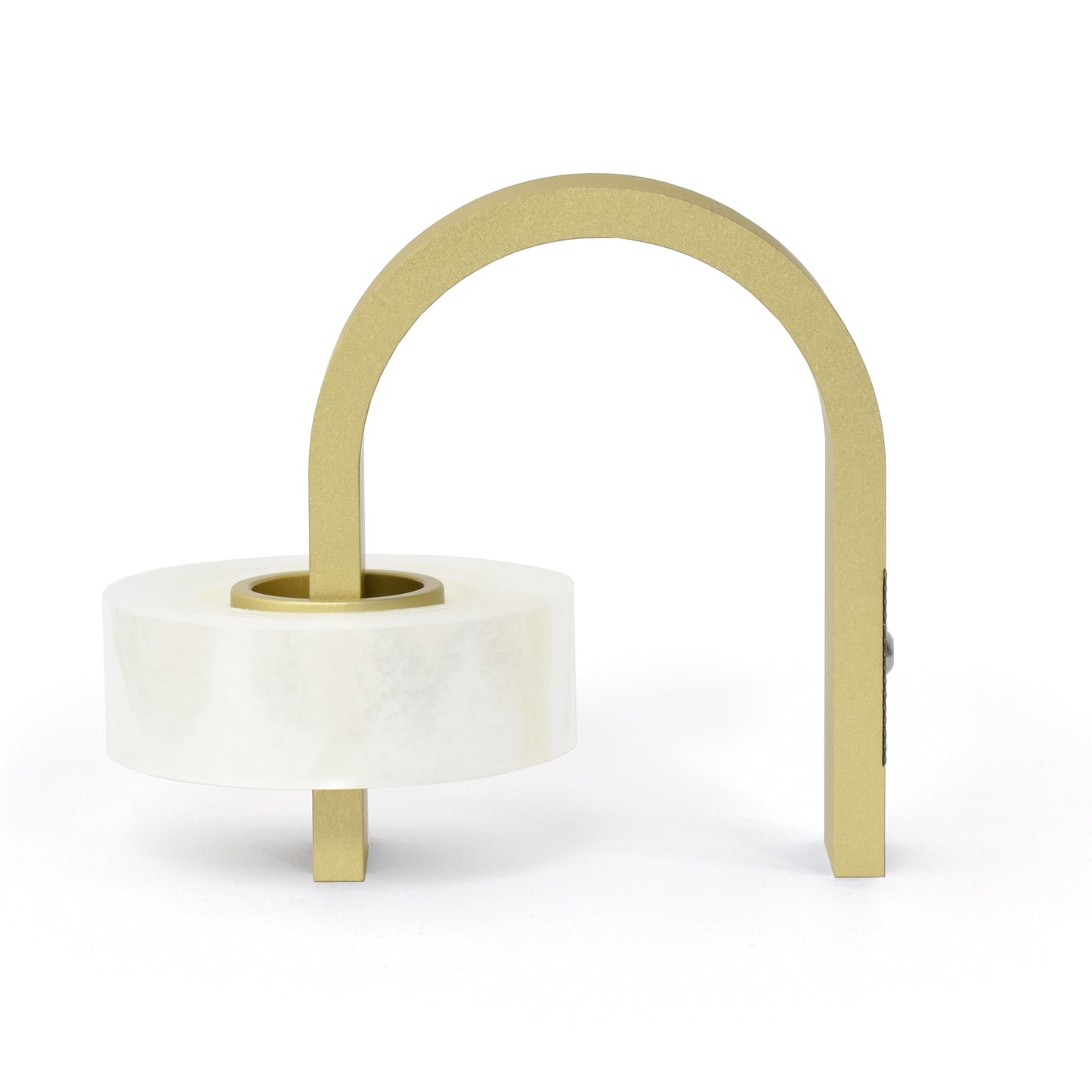 Hoop tape dispenser in Gold Lustre finish from Andhand. Elegant minimal tape dispenser. Tape with dispenser.