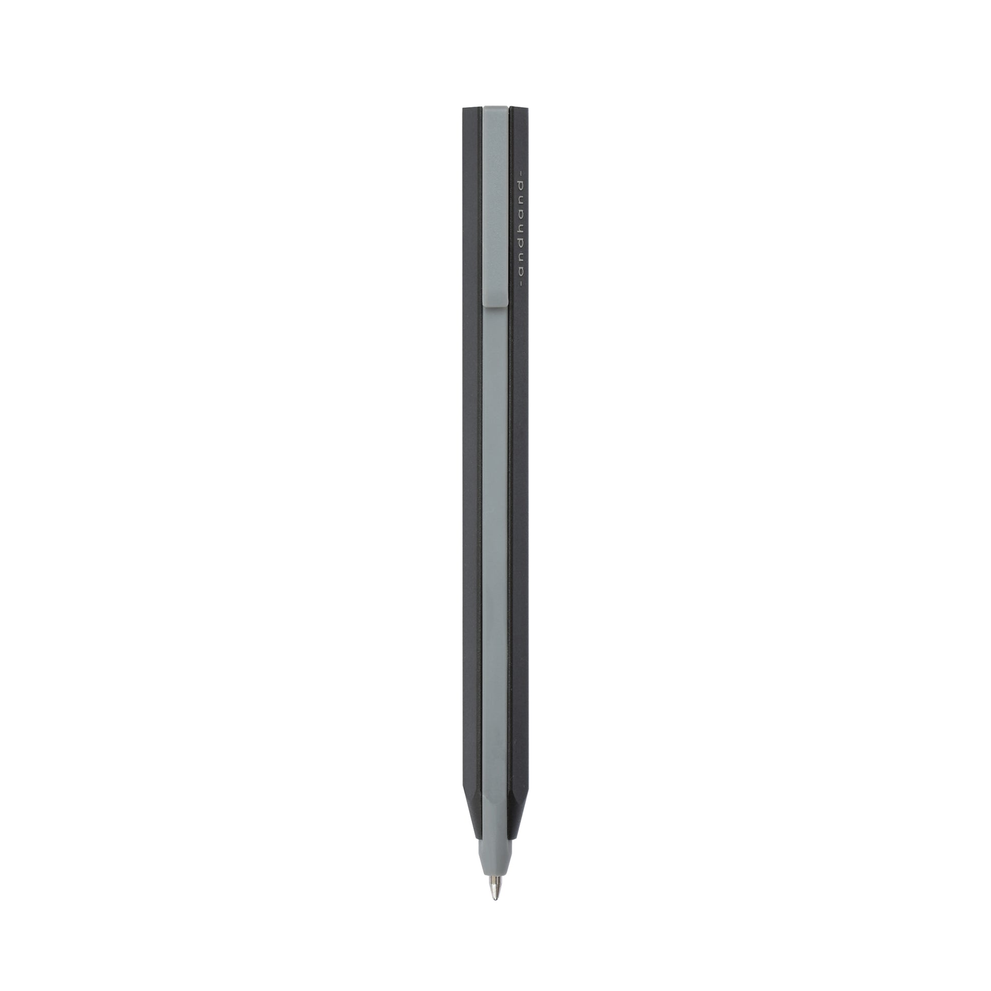 Core retractable pen in black finish. It is elegantly minimal in design and has been crafted from a durable palette of materials. Unique retracting mechanism and stylish modern form.