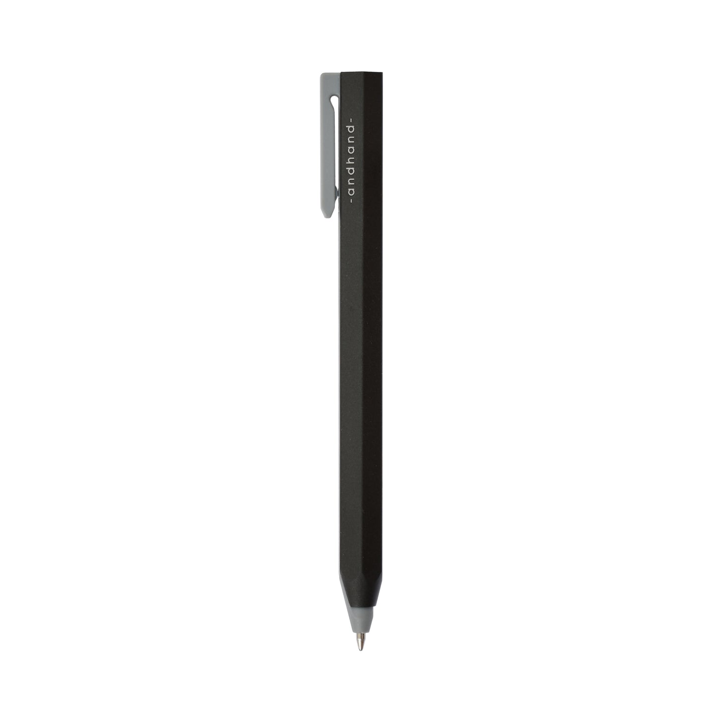 Core retractable pen in black finish. It is elegantly minimal in design and has been crafted from a durable palette of materials. Unique retracting mechanism and stylish modern form.