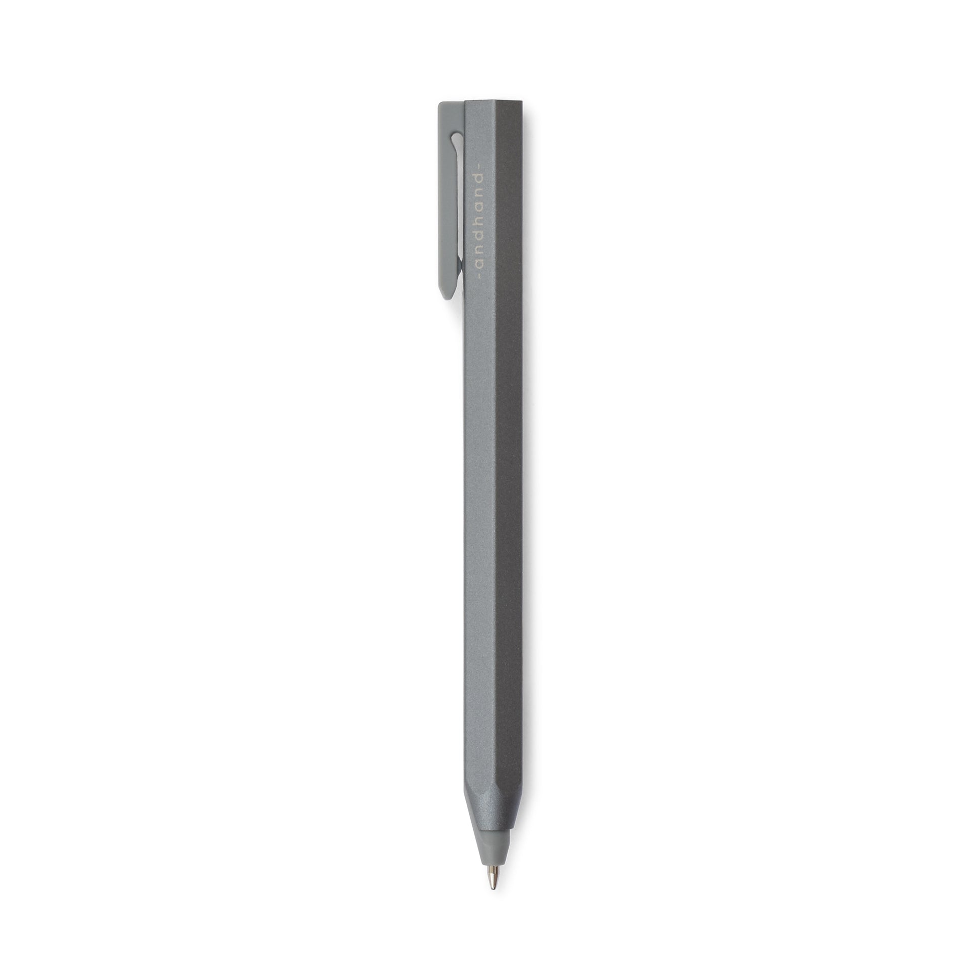 Core retractable pen is elegantly minimal in design and has been crafted from a durable palette of materials. Unique retracting mechanism and stylish slate grey finish.