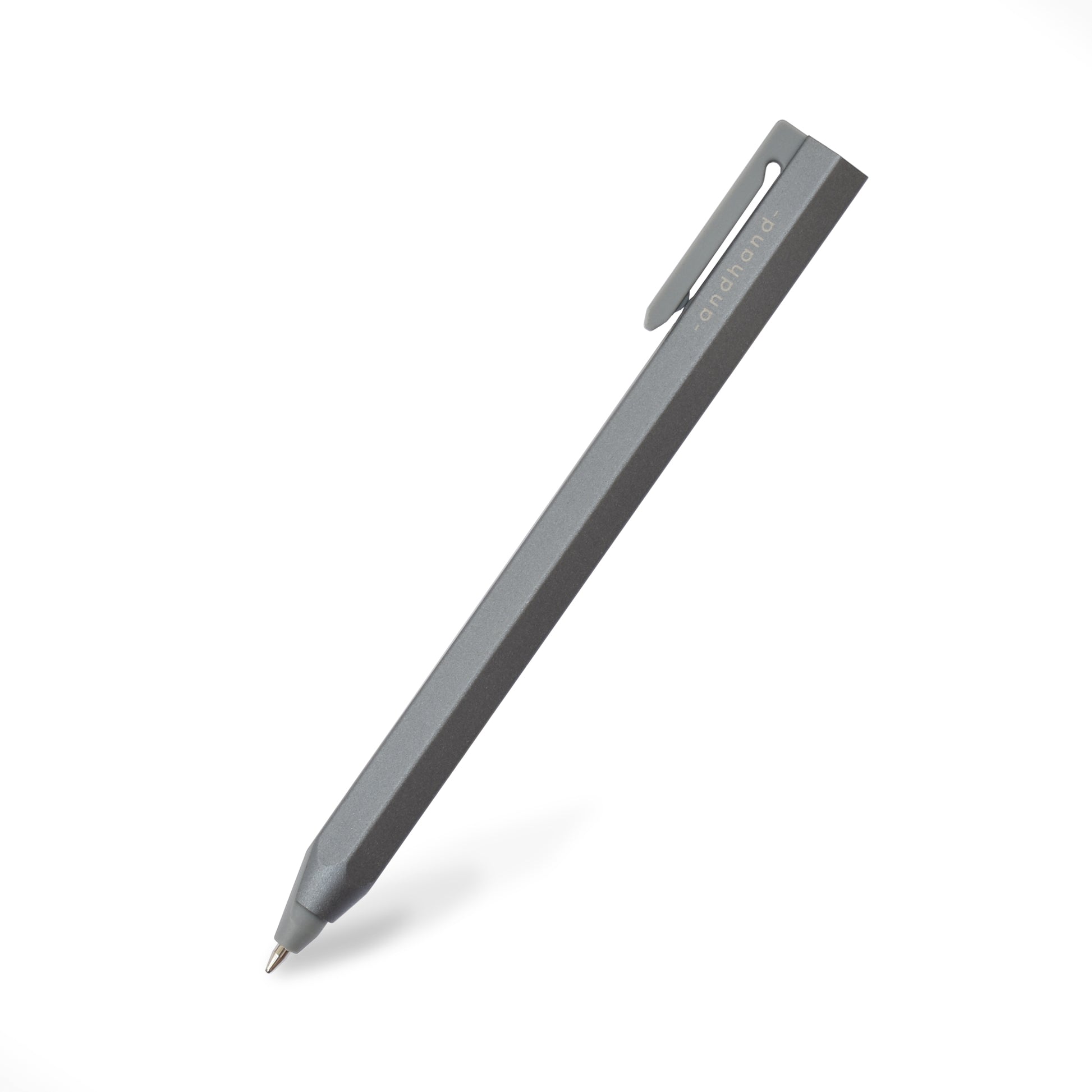 Core retractable pen is elegantly minimal in design and has been crafted from a durable palette of materials. Unique retracting mechanism and stylish slate grey finish.