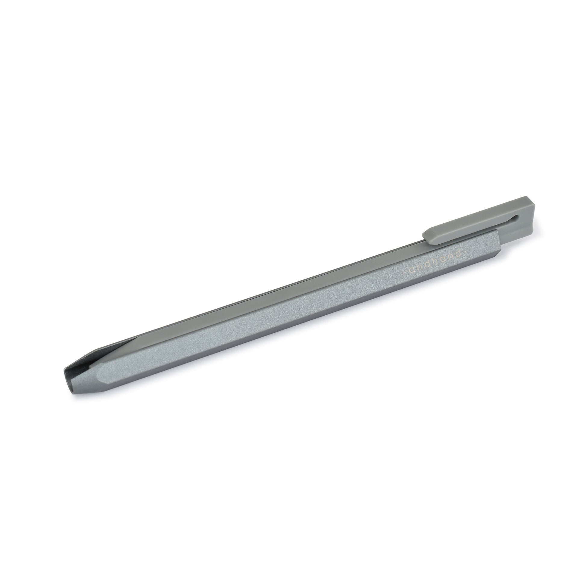 Core retractable pen is elegantly minimal in design and has been crafted from a durable palette of materials. Unique retracting mechanism and stylish slate grey finish.