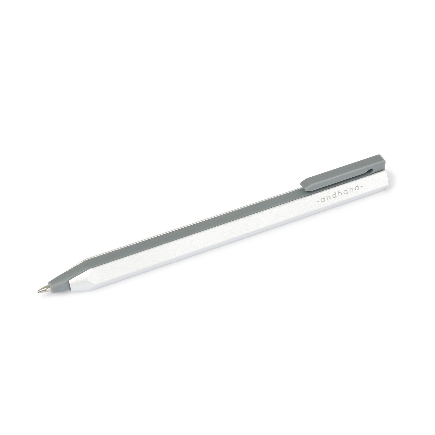 Core retractable pen is elegantly minimal in design and has been crafted from a durable palette of materials. Unique retracting mechanism and stylish silver finish.