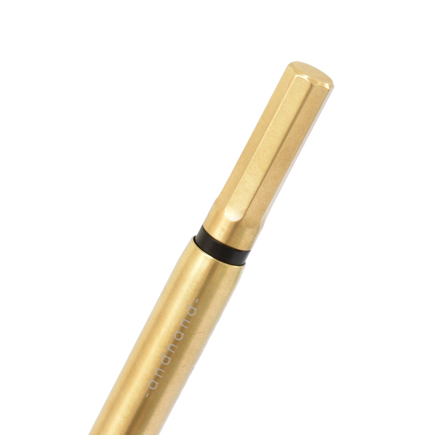 Solid brass ballpoint pen from Andhand. An expertly precise writing tool featuring a smooth mechanism and modern minimal design. Amazingly durable and refined.