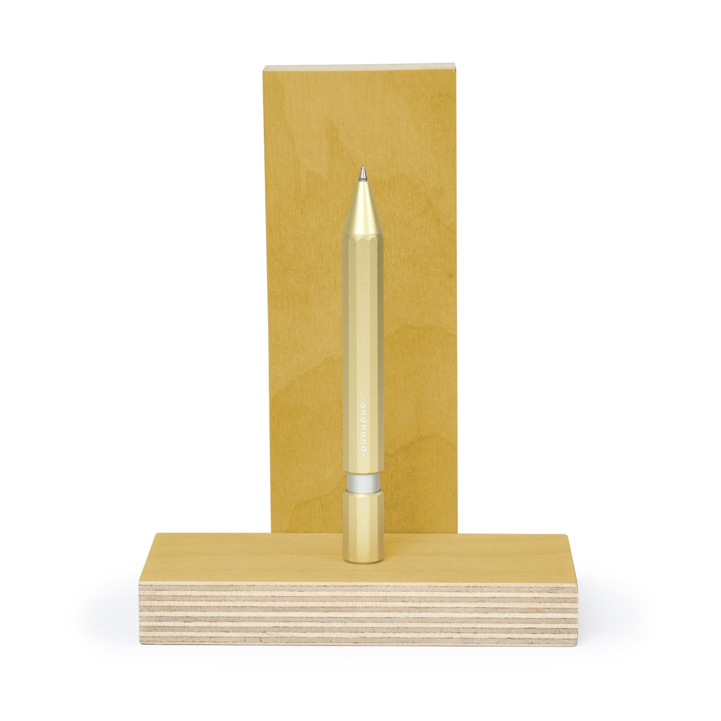 Aspect retractable pen in gold lustre anodized finish. A great pen for journaling, sketching or note taking. Equipped with a capless system rollerball cartridge for great ink flow.