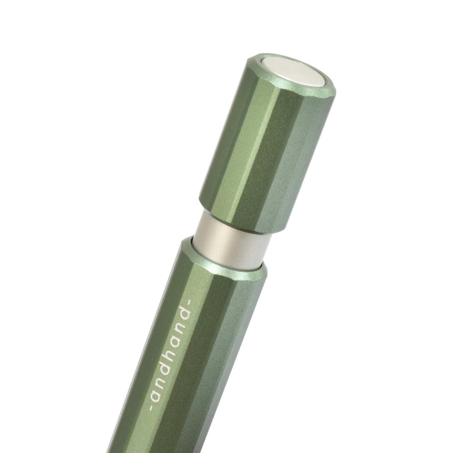 Aspect retractable pen in forest green anodized finish. A great pen for journaling, sketching or note taking. Equipped with a capless system rollerball cartridge for great ink flow.