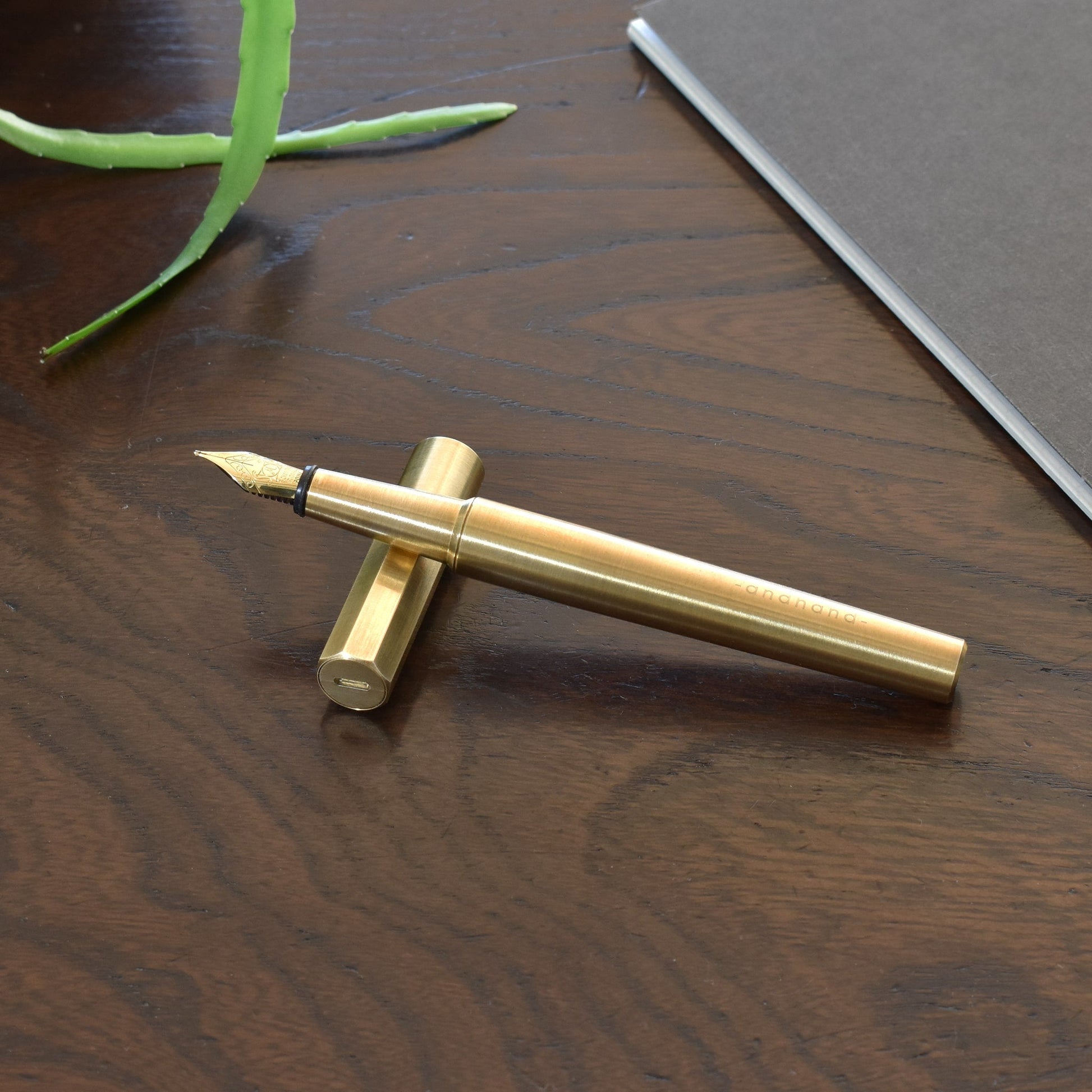 Fountain Pen by Andhand. Brass pen with gold plated nib. Ideal fountain pen for writing.