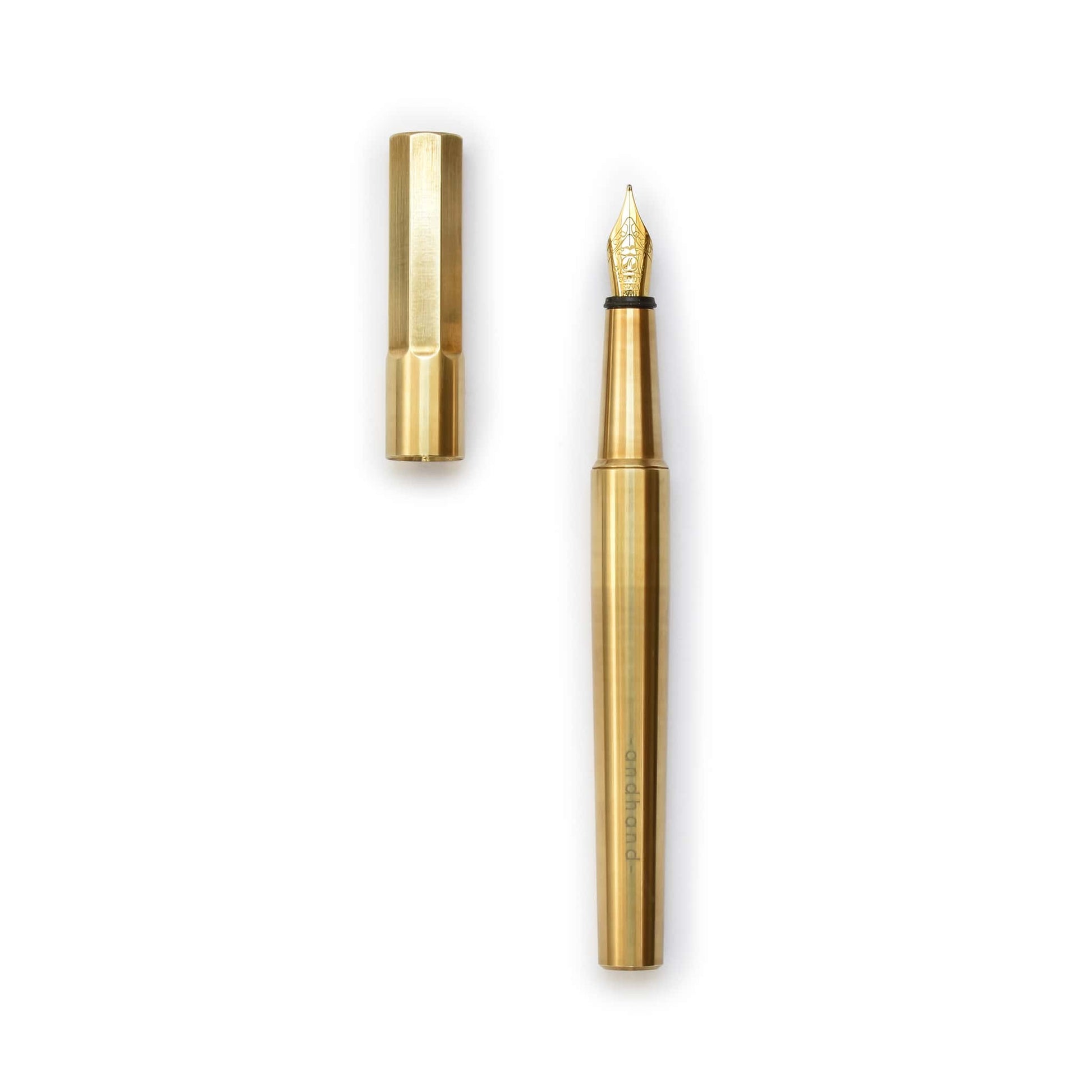 Method Fountain Pen by Andhand. Brass pen with gold plated nib. Ideal fountain pen for writing.