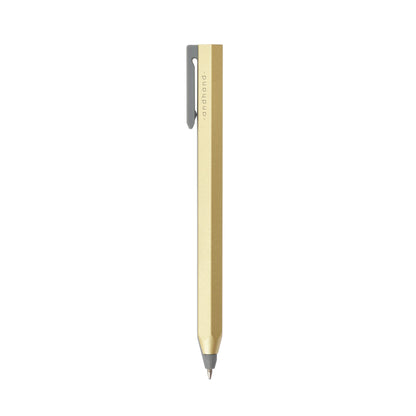 Core retractable pen is elegantly minimal in design and has been crafted from a durable palette of materials. Unique retracting mechanism and stylish gold finish.