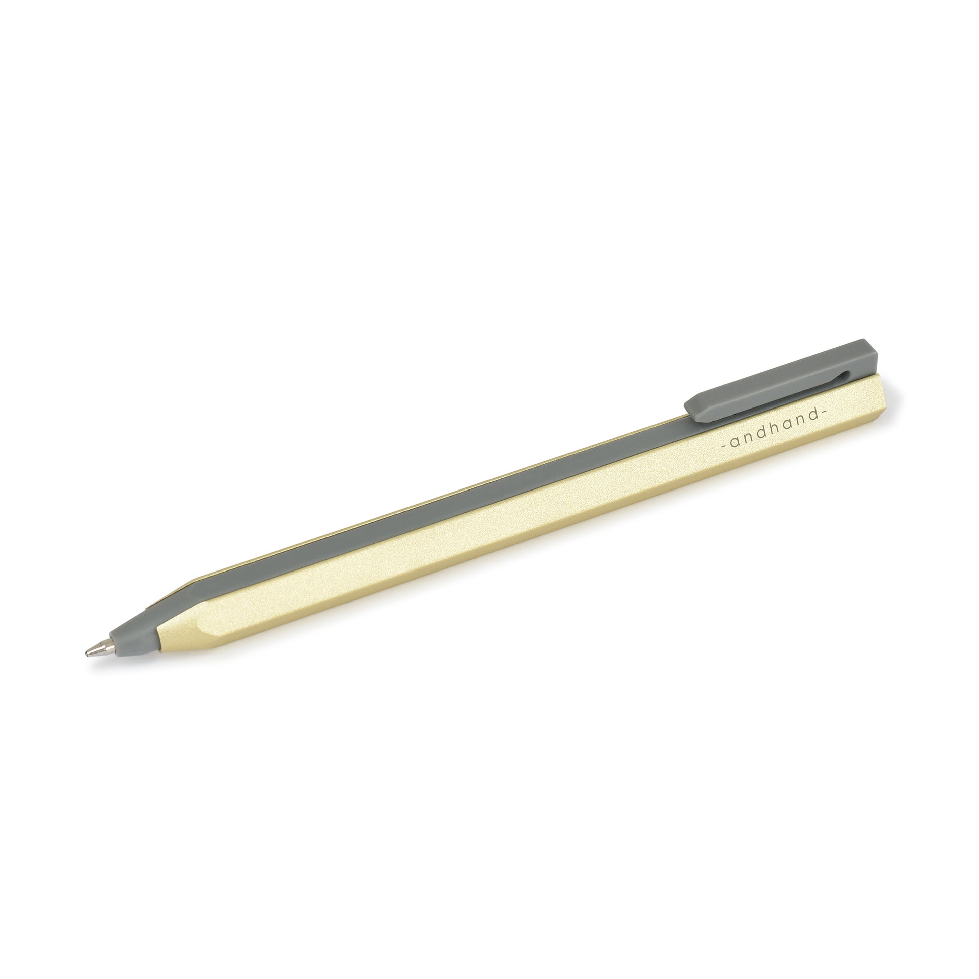 Core retractable pen is elegantly minimal in design and has been crafted from a durable palette of materials. Unique retracting mechanism and stylish gold finish.