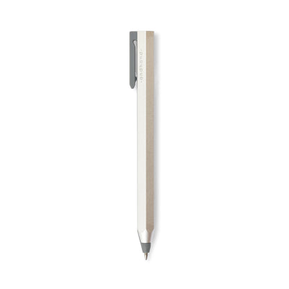 Core retractable pen is elegantly minimal in design and has been crafted from a durable palette of materials. Unique retracting mechanism and stylish silver finish.