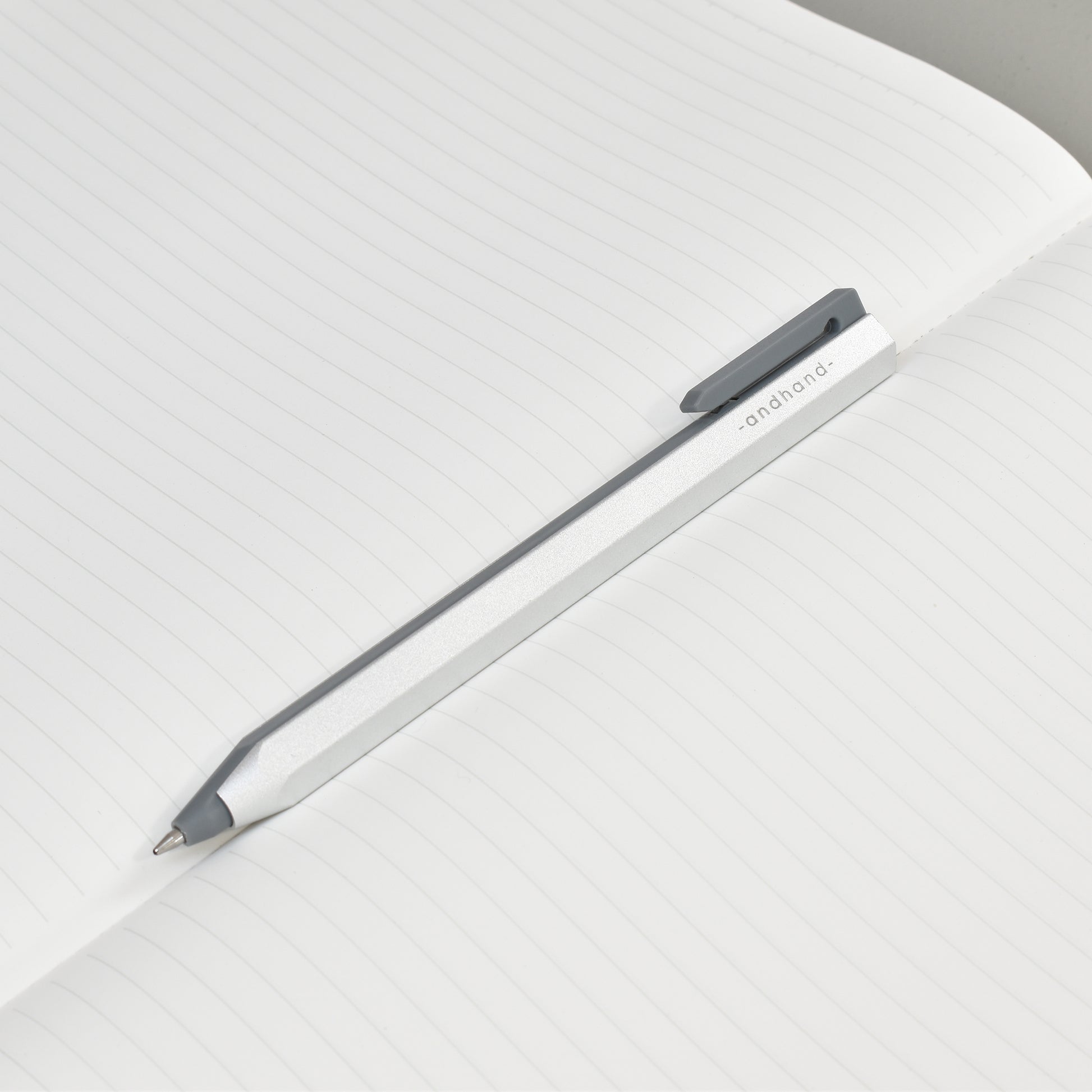 Core retractable pen is elegantly minimal in design and has been crafted from a durable palette of materials. Unique retracting mechanism and stylish silver finish.